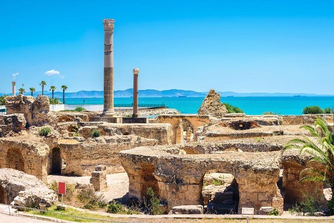 Tunis Group Tour: Carthage, Sidi Bou Said, Bardo museum & Medina - Sidi Bou Said and the sea views at Cafe des Delices